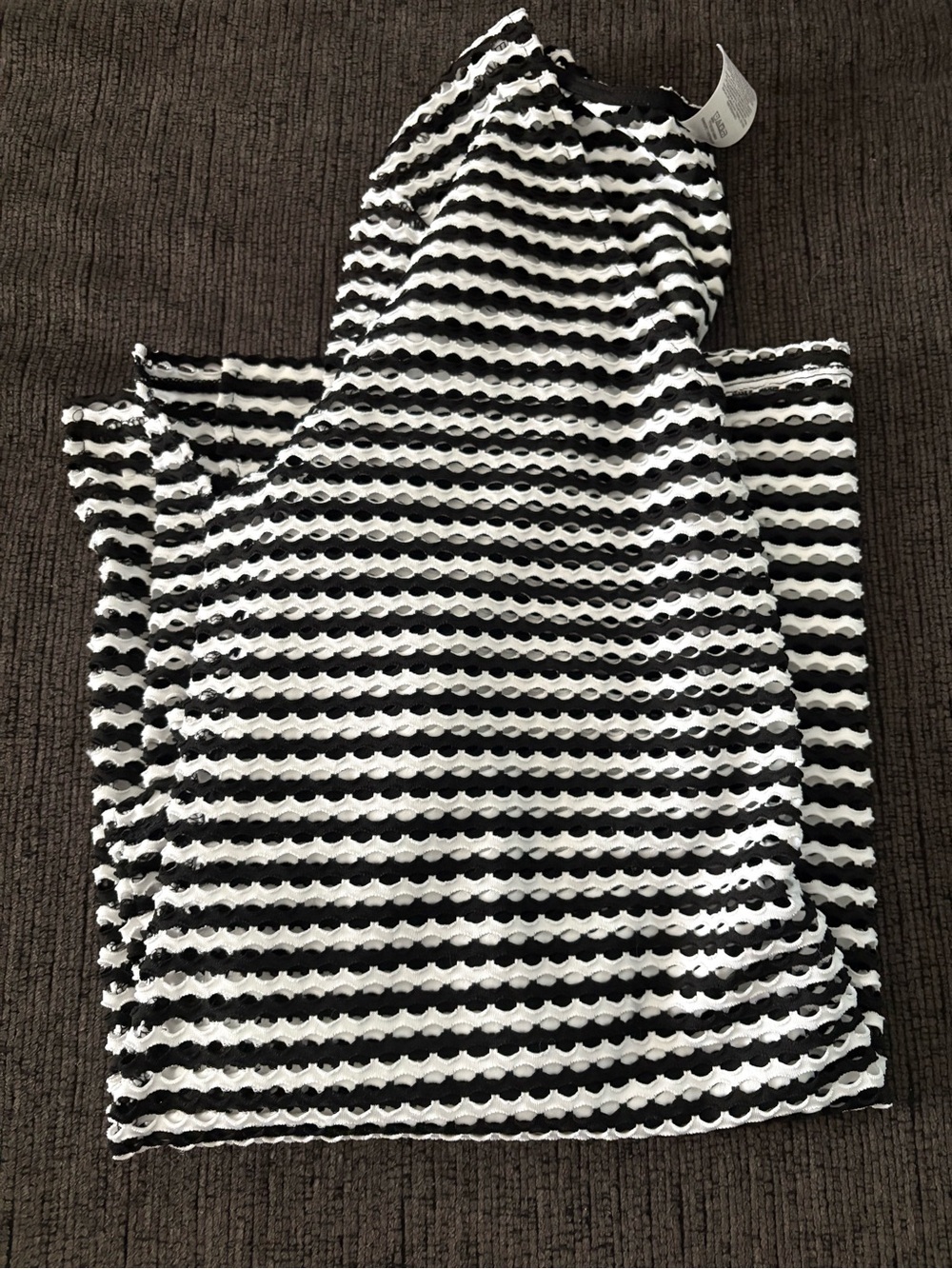 Black and White Striped Swimsuit Cover up NWOT